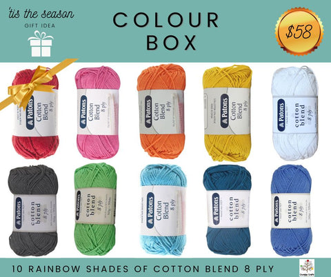 Rainbow Colour Box (8 ply Cotton Blend)