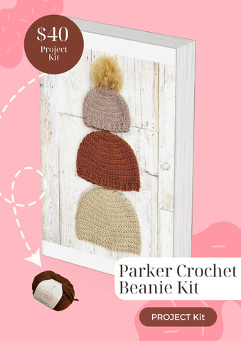 Learn to Crochet Kit | Parker Beanie with Video Support