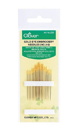 Gold Eye Embroidery Needles Size 3-9 Qty 7 235