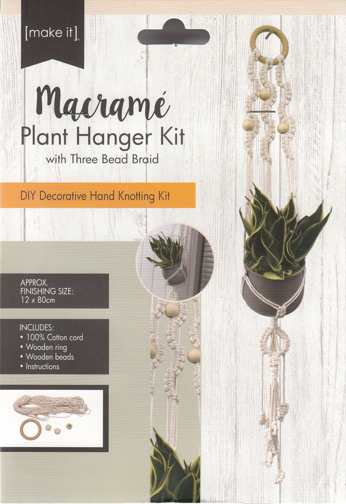 141329  Macramé Plant Hanger Kit with three Beads