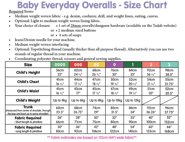 TP2108 Baby Everyday Overalls Pattern