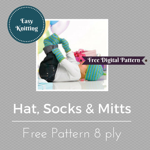 W336 Hat, Socks & Mitts in 2 Styles (free e-pattern)