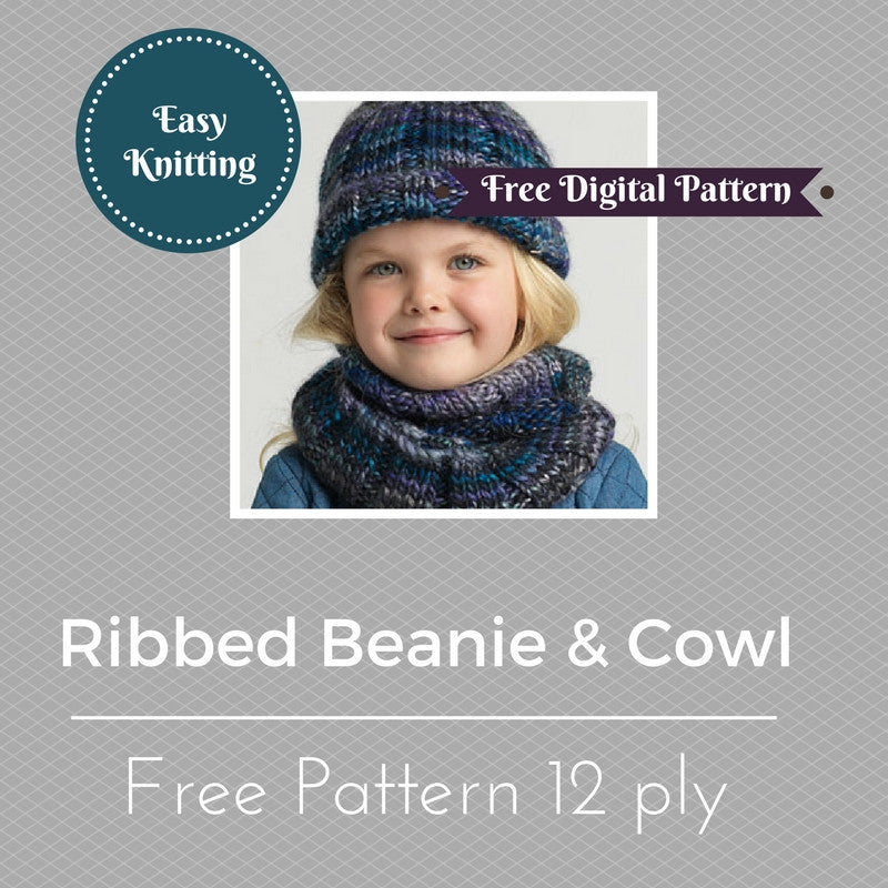 W745 Ribbed Beanie & Cowl (free e-pattern)