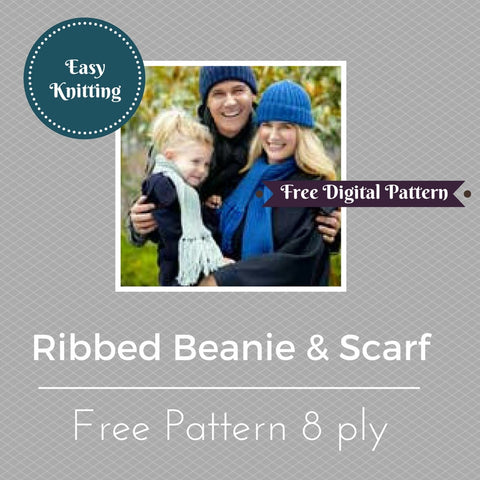 037 Ribbed Beanie & Scarf (free e-pattern)