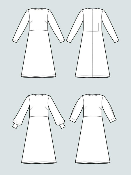 D109 Multi-Sleeve Midi Dress
